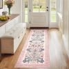 Garvee Pink Bedroom Rug for Girls Room Decor, 8×10 Washable Cute Playroom Nursery Rug, Soft Floral Low Pile Throw Carpet for Kids Living Dining Room, Indoor Farmhouse Floor Rugs for Home Office(Farmhouse|pink)