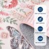 Garvee Pink Bedroom Rug for Girls Room Decor, 8×10 Washable Cute Playroom Nursery Rug, Soft Floral Low Pile Throw Carpet for Kids Living Dining Room, Indoor Farmhouse Floor Rugs for Home Office(Farmhouse|pink)