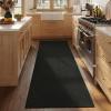Garvee Textured 5×7 Living Room Rugs Modern Solid Color Washable Bedroom Rug, Non Slip Non Shedding Contemporary Accent Rug Stain Resistant Low Pile Farmhouse Mats for Nursery, Dining Room, Brown(Textured|black)
