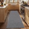Garvee Textured 5×7 Living Room Rugs Modern Solid Color Washable Bedroom Rug, Non Slip Non Shedding Contemporary Accent Rug Stain Resistant Low Pile Farmhouse Mats for Nursery, Dining Room, Brown(Textured|grey)