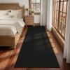 Garvee Textured 5×7 Living Room Rugs Modern Solid Color Washable Bedroom Rug, Non Slip Non Shedding Contemporary Accent Rug Stain Resistant Low Pile Farmhouse Mats for Nursery, Dining Room, Brown(Textured|black)