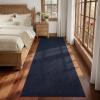 Garvee Textured 5×7 Living Room Rugs Modern Solid Color Washable Bedroom Rug, Non Slip Non Shedding Contemporary Accent Rug Stain Resistant Low Pile Farmhouse Mats for Nursery, Dining Room, Brown(Textured|navy)