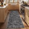 Garvee Textured 5×7 Living Room Rugs Modern Solid Color Washable Bedroom Rug, Non Slip Non Shedding Contemporary Accent Rug Stain Resistant Low Pile Farmhouse Mats for Nursery, Dining Room, Brown(Solid Color|dark Grey)