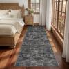 Garvee Textured 5×7 Living Room Rugs Modern Solid Color Washable Bedroom Rug, Non Slip Non Shedding Contemporary Accent Rug Stain Resistant Low Pile Farmhouse Mats for Nursery, Dining Room, Brown(Solid Color|dark Grey)
