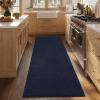 Garvee Textured 5×7 Living Room Rugs Modern Solid Color Washable Bedroom Rug, Non Slip Non Shedding Contemporary Accent Rug Stain Resistant Low Pile Farmhouse Mats for Nursery, Dining Room, Brown(Textured|navy)