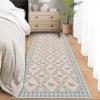 Garvee Washable 2×6 Runner Rug for Hallway Kitchen, Soft Farmhouse Accent Non Slip Runner with Butterflies Print, Green Botanical Floral Carpet for Laundry Bathroom(Butterfly|blue Pink)