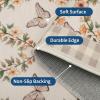 Garvee Washable 2×6 Runner Rug for Hallway Kitchen, Soft Farmhouse Accent Non Slip Runner with Butterflies Print, Green Botanical Floral Carpet for Laundry Bathroom(Butterfly|taupe)