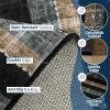 Garvee Washable 5×7 Area Rug for Living Room, Plaid Checkered Non Slip Bedroom Rugs, Ultra Thin Low Pile Striped Indoor Carpet for Dining Room Office, Modern Home Decor Rugs, Taupe(Plaid Modern|black)