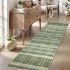 Garvee Washable 5×7 Area Rug for Living Room, Plaid Checkered Non Slip Bedroom Rugs, Ultra Thin Low Pile Striped Indoor Carpet for Dining Room Office, Modern Home Decor Rugs, Taupe(Plaid Modern|green)