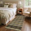 Garvee Washable 5×7 Area Rug for Living Room, Plaid Checkered Non Slip Bedroom Rugs, Ultra Thin Low Pile Striped Indoor Carpet for Dining Room Office, Modern Home Decor Rugs, Taupe(Plaid Modern|brown)