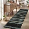 Garvee Washable 5×7 Area Rug for Living Room, Plaid Checkered Non Slip Bedroom Rugs, Ultra Thin Low Pile Striped Indoor Carpet for Dining Room Office, Modern Home Decor Rugs, Taupe(Plaid Modern|black)