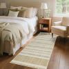 Garvee Washable 5×7 Area Rug for Living Room, Plaid Checkered Non Slip Bedroom Rugs, Ultra Thin Low Pile Striped Indoor Carpet for Dining Room Office, Modern Home Decor Rugs, Taupe(Plaid Modern|taupe)