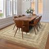 Garvee Washable Non Slip 5×7 Area Rug, Imitation Braided Living Room Carpet, Stain Resistant Low Profile Mat, Vintage Farmhouse Throw Rug for Bedroom Dining Room Under Coffee Table(Jute)