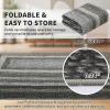 Garvee Washable Non Slip 5×7 Area Rug, Imitation Braided Living Room Carpet, Stain Resistant Low Profile Mat, Vintage Farmhouse Throw Rug for Bedroom Dining Room Under Coffee Table(Dark Brown)