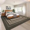 Garvee Washable Non Slip 5×7 Area Rug, Imitation Braided Living Room Carpet, Stain Resistant Low Profile Mat, Vintage Farmhouse Throw Rug for Bedroom Dining Room Under Coffee Table(Brown)