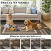Garvee Washable Non Slip 5×7 Area Rug, Imitation Braided Living Room Carpet, Stain Resistant Low Profile Mat, Vintage Farmhouse Throw Rug for Bedroom Dining Room Under Coffee Table(Brown)