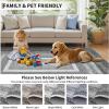 Garvee Washable Non Slip 5×7 Area Rug, Imitation Braided Living Room Carpet, Stain Resistant Low Profile Mat, Vintage Farmhouse Throw Rug for Bedroom Dining Room Under Coffee Table(Grey)