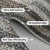Garvee Washable Non Slip 5×7 Area Rug, Imitation Braided Living Room Carpet, Stain Resistant Low Profile Mat, Vintage Farmhouse Throw Rug for Bedroom Dining Room Under Coffee Table(Dark Brown)