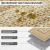 Garvee Washable Non Slip 5×7 Area Rug, Imitation Braided Living Room Carpet, Stain Resistant Low Profile Mat, Vintage Farmhouse Throw Rug for Bedroom Dining Room Under Coffee Table(Jute)