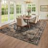 Garvee Washable Rug Blue Brown 8×10 Area Rug for Living Room Vintage Border Style Flat Pile Indoor Rug for Bedroom Dining Room Decor， Blue Brown(Vintage – Blue Brown)