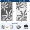 Garvee Waterproof Outdoor Rug 9×12 for Patio, Reversible Modern Area Rug, Large Plastic Straw Mat for Camping, RV, Porch, Backyard, Deck, Picnic, Beach, Black & Brown(Grey & White)