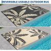 Garvee Waterproof Outdoor Rug 9×12 for Patio, Reversible Modern Area Rug, Large Plastic Straw Mat for Camping, RV, Porch, Backyard, Deck, Picnic, Beach, Black & Brown(Black & Brown)
