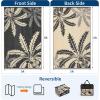 Garvee Waterproof Outdoor Rug 9×12 for Patio, Reversible Modern Area Rug, Large Plastic Straw Mat for Camping, RV, Porch, Backyard, Deck, Picnic, Beach, Black & Brown(Black & Brown)