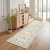 Garvee 10×13 Vintage Area Rug for Bedroom, Large Living Room Rug with Non Slip Backing, Floral Border Stain Resistant Non Shedding Area Rugs Low Pile Soft Mats for Bedroom, Dining Room, Pink(Cottage|beige)