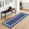 Garvee 5×7 Modern Checkerboard Washable Rug for Entryway Indoor, Bordered Living Room Rug with Non Slip Backing, Stain Resistant Non Shedding Solid Color Area Rugs for Bedroom, Dining Room, Taupe(Scalloped|navy)