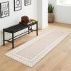 Garvee 5×7 Modern Checkerboard Washable Rug for Entryway Indoor, Bordered Living Room Rug with Non Slip Backing, Stain Resistant Non Shedding Solid Color Area Rugs for Bedroom, Dining Room, Taupe(Checkered|beige)