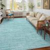 Garvee 5×7 Washable Area Rug for Living Room, Neutral Throw Rugs with Rubber Backing, Non Shedding Stain Resistant Modern Solid Color Rug Low Pile Ultra Soft Foldable Mats for Nursery Bedroom, Beige(Modern|blue)