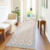 Garvee Washable 2×6 Runner Rug for Hallway Kitchen, Soft Farmhouse Accent Non Slip Runner with Butterflies Print, Green Botanical Floral Carpet for Laundry Bathroom(Butterfly|blue Pink)
