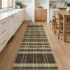 Garvee Washable 5×7 Area Rug for Living Room, Plaid Checkered Non Slip Bedroom Rugs, Ultra Thin Low Pile Striped Indoor Carpet for Dining Room Office, Modern Home Decor Rugs, Taupe(Plaid Modern|brown)