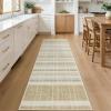Garvee Washable 5×7 Area Rug for Living Room, Plaid Checkered Non Slip Bedroom Rugs, Ultra Thin Low Pile Striped Indoor Carpet for Dining Room Office, Modern Home Decor Rugs, Taupe(Plaid Modern|taupe)