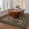 Garvee Washable Non Slip 5×7 Area Rug, Imitation Braided Living Room Carpet, Stain Resistant Low Profile Mat, Vintage Farmhouse Throw Rug for Bedroom Dining Room Under Coffee Table(Brown)