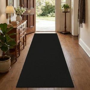 Garvee Textured 5×7 Living Room Rugs Modern Solid Color Washable Bedroom Rug, Non Slip Non Shedding Contemporary Accent Rug Stain Resistant Low Pile Farmhouse Mats for Nursery, Dining Room, Brown(Textured|black)