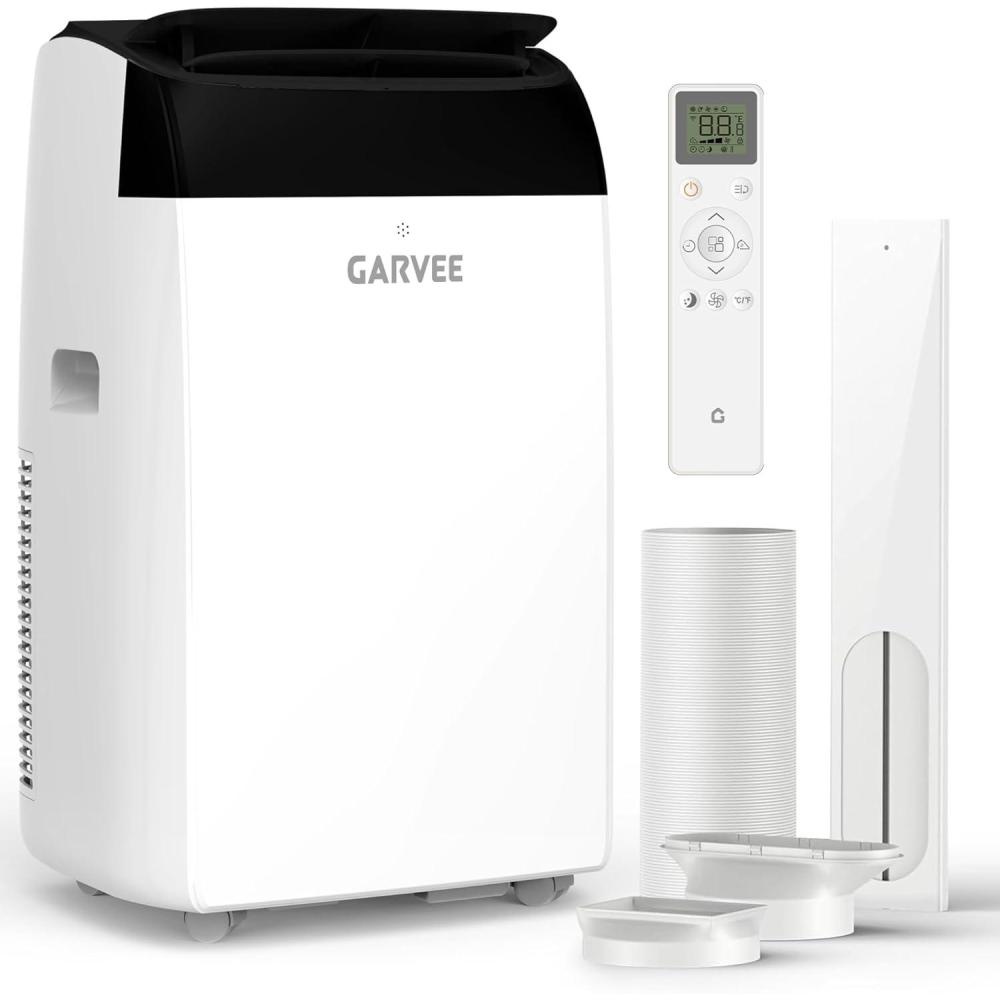 image:imageGarvee 14000 BTU Portable Air Conditioner with Follow Me Function 3in1 AC Includes Remote amp Full Window Kit Cools Areas Up to 750 Sq Ft 115V14K Black Cover