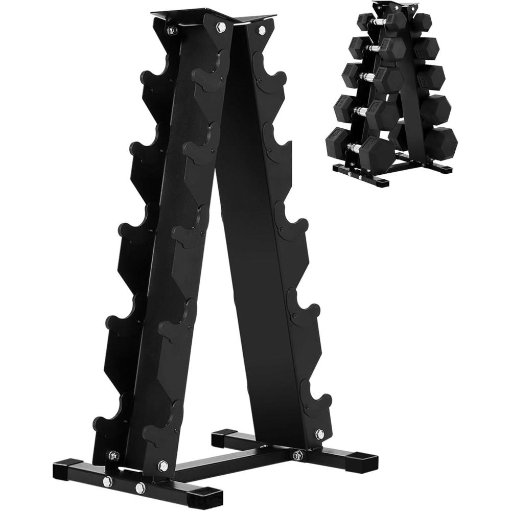 image:imageHex Dumbbells Set for Home Gym  PVCPEV Coated AntiRoll Design NonSlip Grip Cast Iron Core  Versatile Strength Training Weights 100LB Total 25LB230LB2Dumbbell Rack