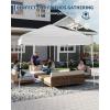 Canopy Tent, Garvee 12X12 FT Pop Up Canopy Outdoor Instant Tent Slant Legs with Carrying Bag, Portable Gazebo Shelter for Patio Deck Garden Beach – 10X10 FT Canopy Cover(White)