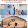 Garvee Basketball Hoop Outdoor Portable 44/48 Inch Backboard, 4.92-10ft Quickly Adjustable Basketball Goal System with Wheels for Court/Backyard/Driveway(Black/White)
