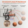 Garvee Basketball Hoop Outdoor Portable 44/48 Inch Backboard, 4.92-10ft Quickly Adjustable Basketball Goal System with Wheels for Court/Backyard/Driveway(Black/White)
