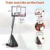 Garvee Basketball Hoop Outdoor Portable 44/48 Inch Backboard, 4.92-10ft Quickly Adjustable Basketball Goal System with Wheels for Court/Backyard/Driveway(Black)