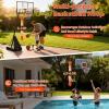 Garvee Basketball Hoop Outdoor Portable 44/48 Inch Backboard, 4.92-10ft Quickly Adjustable Basketball Goal System with Wheels for Court/Backyard/Driveway(Black)