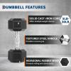 Hex Dumbbells Set for Home Gym – PVC/PEV Coated, Anti-Roll Design, Non-Slip Grip, Cast Iron Core – Versatile Strength Training Weights, 100LB Total (25LB×2+30LB×2)(100 Lb Set(Pair of 20  30))