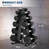 Hex Dumbbells Set for Home Gym – PVC/PEV Coated, Anti-Roll Design, Non-Slip Grip, Cast Iron Core – Versatile Strength Training Weights, 100LB Total (25LB×2+30LB×2)(Dumbbell Rack)