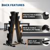 Hex Dumbbells Set for Home Gym – PVC/PEV Coated, Anti-Roll Design, Non-Slip Grip, Cast Iron Core – Versatile Strength Training Weights, 100LB Total (25LB×2+30LB×2)(Dumbbell Rack)