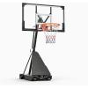 Garvee Basketball Hoop Outdoor Portable 44/48 Inch Backboard, 4.92-10ft Quickly Adjustable Basketball Goal System with Wheels for Court/Backyard/Driveway(Black)