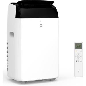 Garvee 14,000 BTU Portable Air Conditioner, 3-in-1 Portable AC Unit with Cool, Dehumidifier & Fan Modes, Covers Rooms up to 750 sq.ft, Sleep Mode, Remote Control, Timer & Full Window Kit(White Body Ebony Lid)