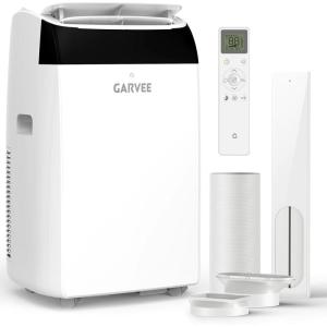 Garvee 14000 BTU Portable Air Conditioner with Follow Me Function, 3-in-1 AC Includes Remote & Full Window Kit, Cools Areas Up to 750 Sq. Ft, 115V(14K White Top)