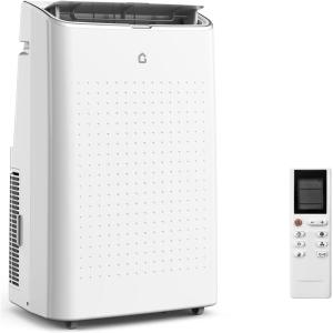 Garvee 14000 BTU Portable Air Conditioner with Follow Me Function, 3-in-1 AC Includes Remote & Full Window Kit, Cools Areas Up to 750 Sq. Ft, 115V(14K white)